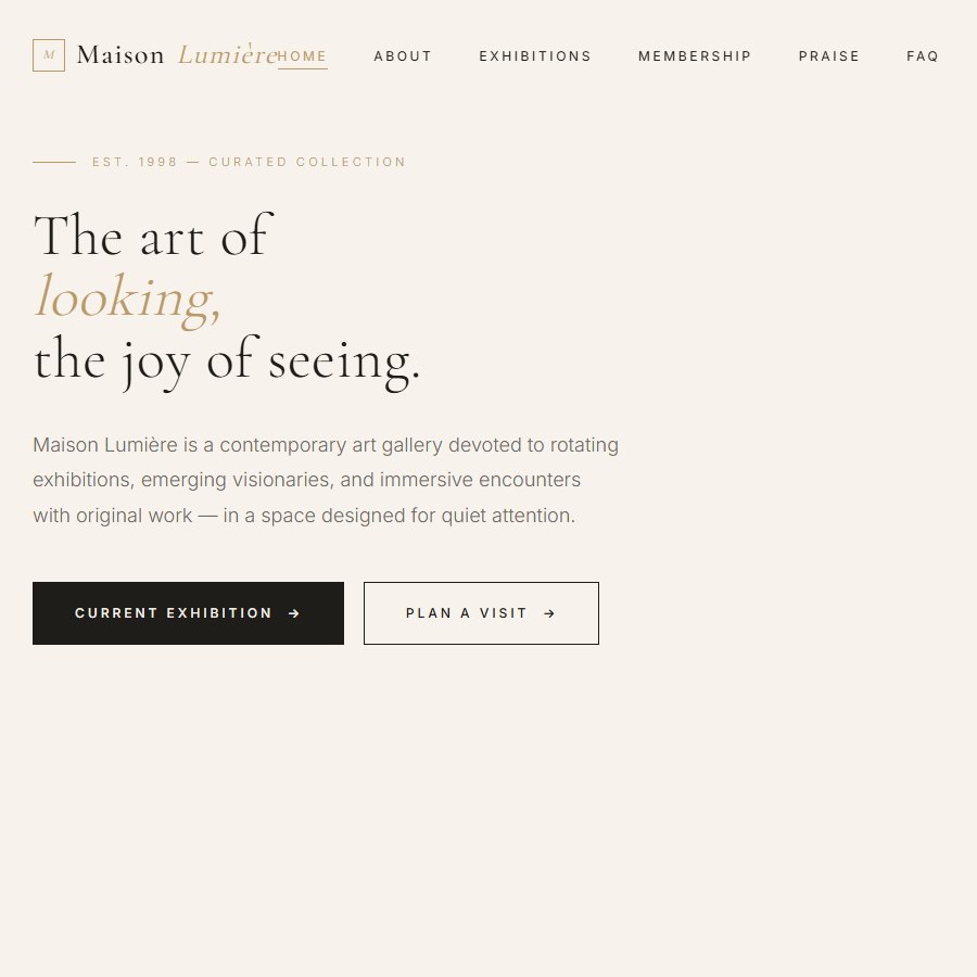 Art Gallery free website template screenshot
