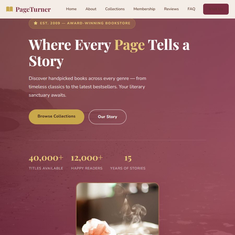 Book Store free website template screenshot