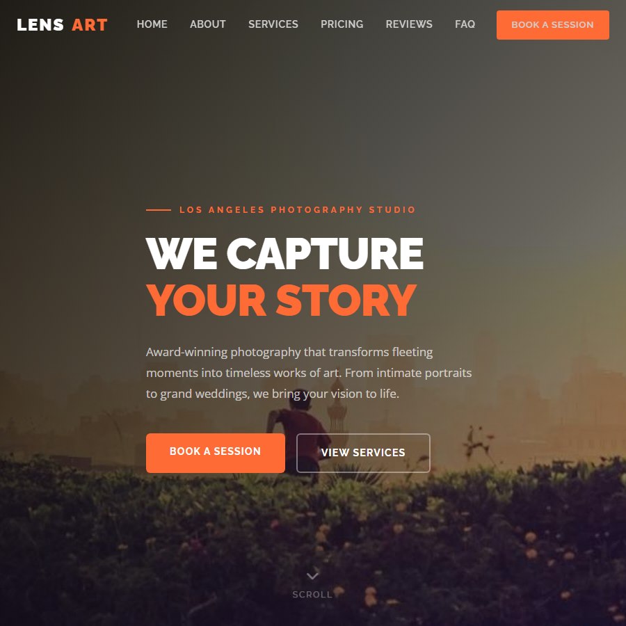 Brown free website template screenshot