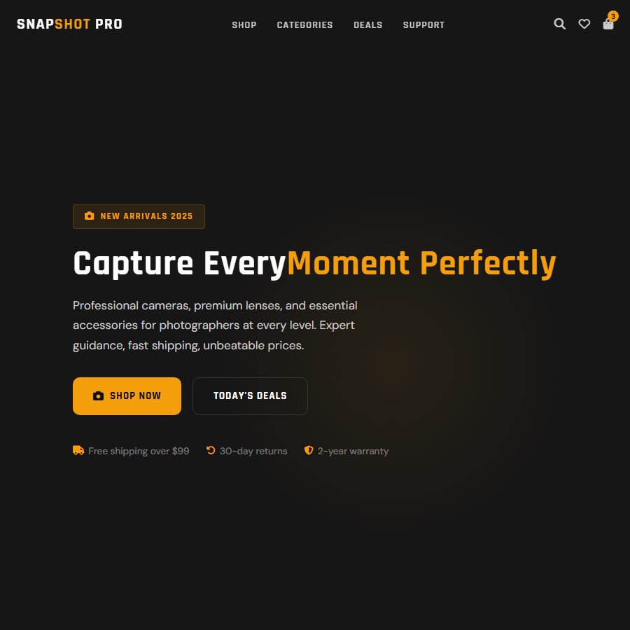 Camera free website template screenshot