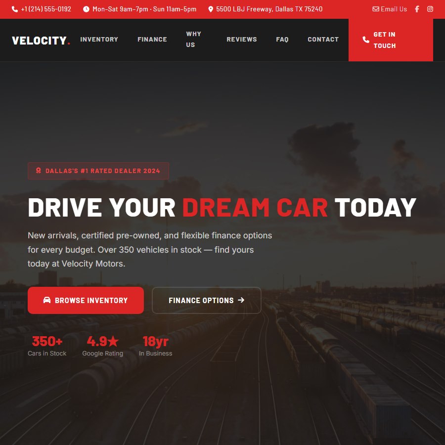 Car free website template screenshot