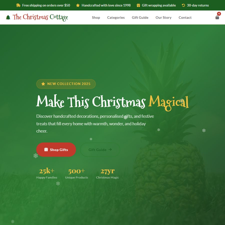 Christmas free website template screenshot