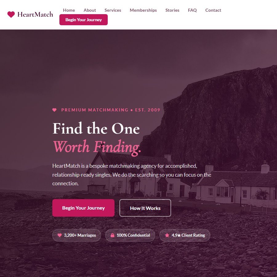 Dating free website template screenshot