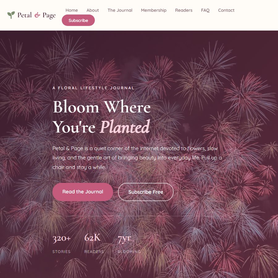 Floral free website template screenshot