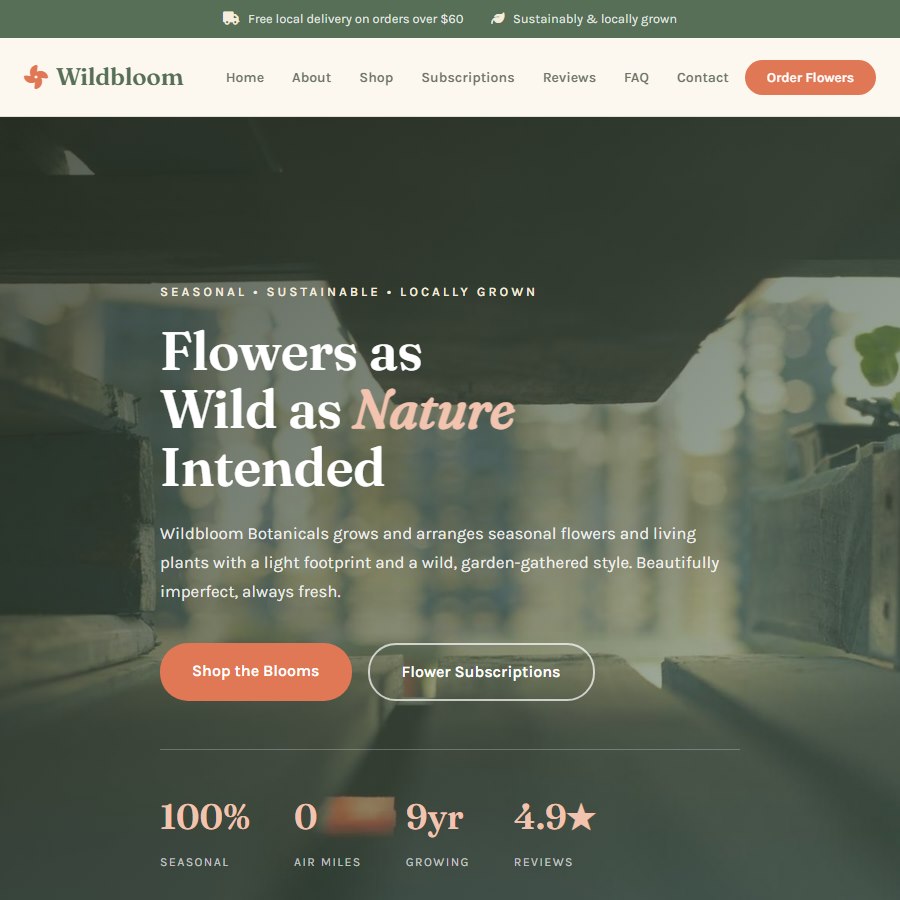 Flower free website template screenshot