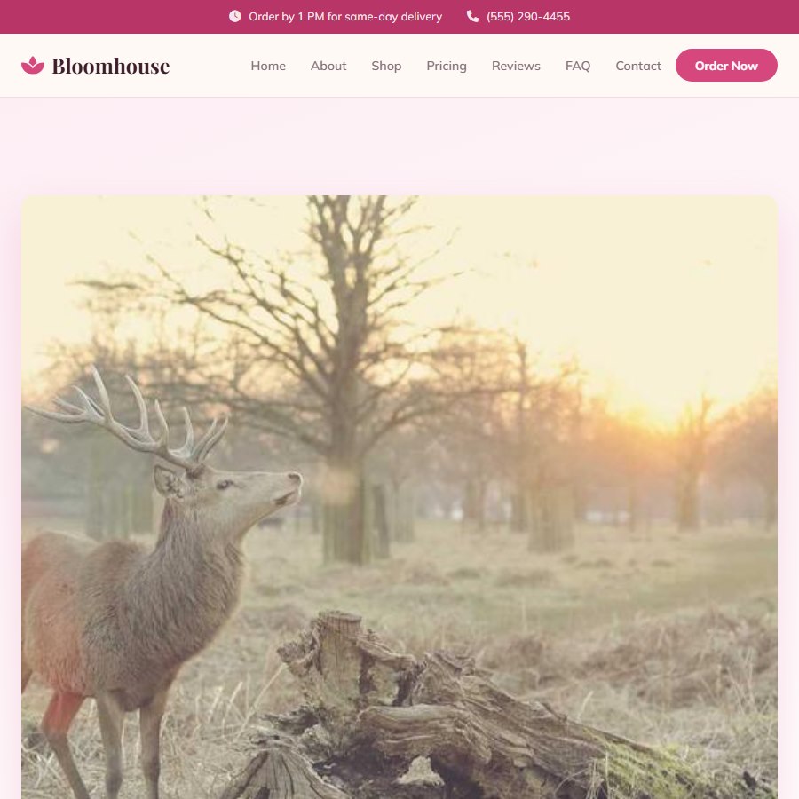 Flower Shop free website template screenshot