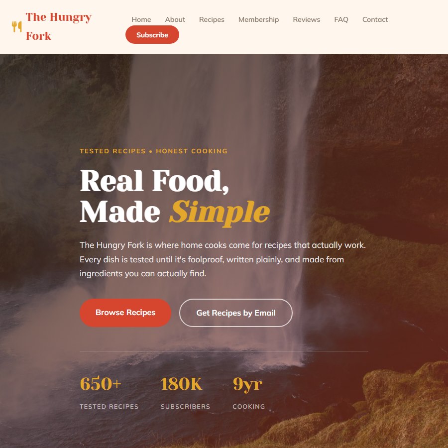 Food Blog free website template screenshot