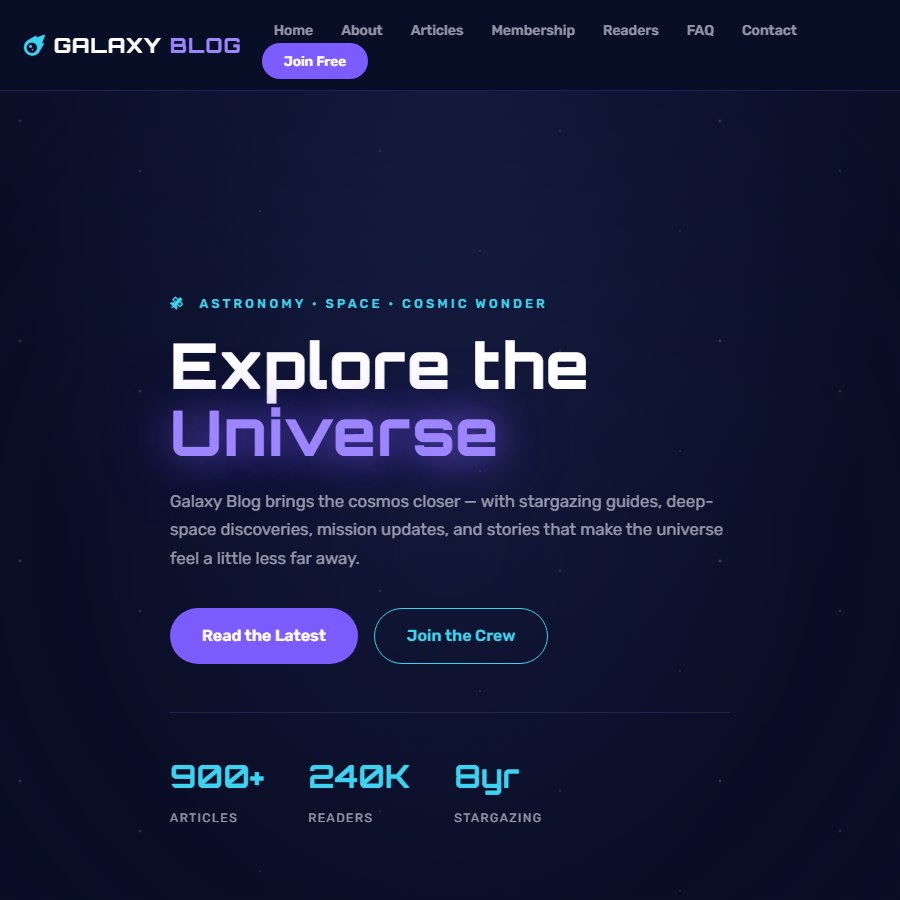 Galaxy free website template screenshot
