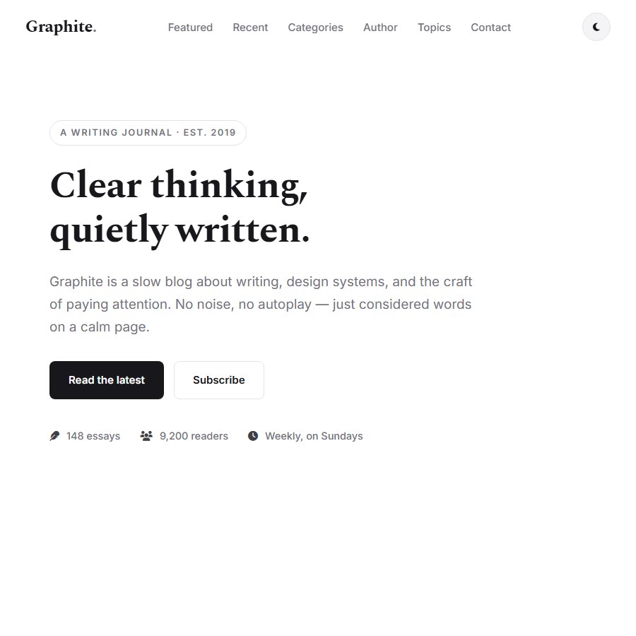Gray Blog free website template screenshot