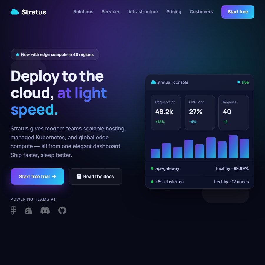 Hosting1 free website template screenshot