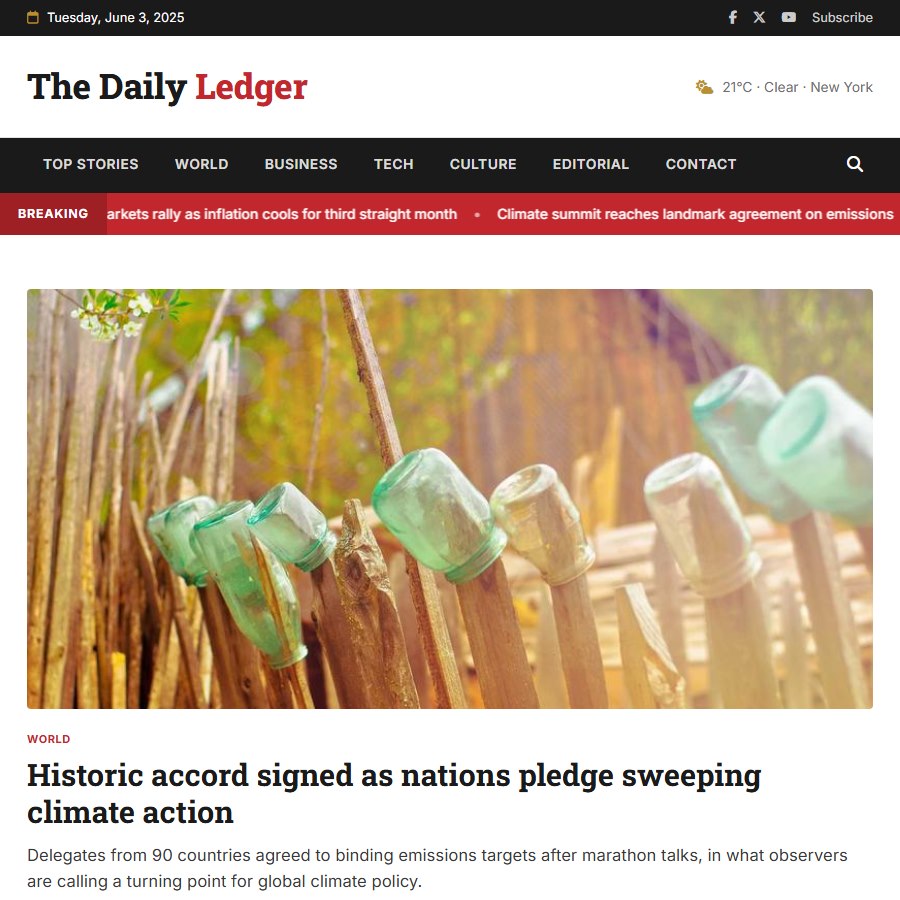News free website template screenshot