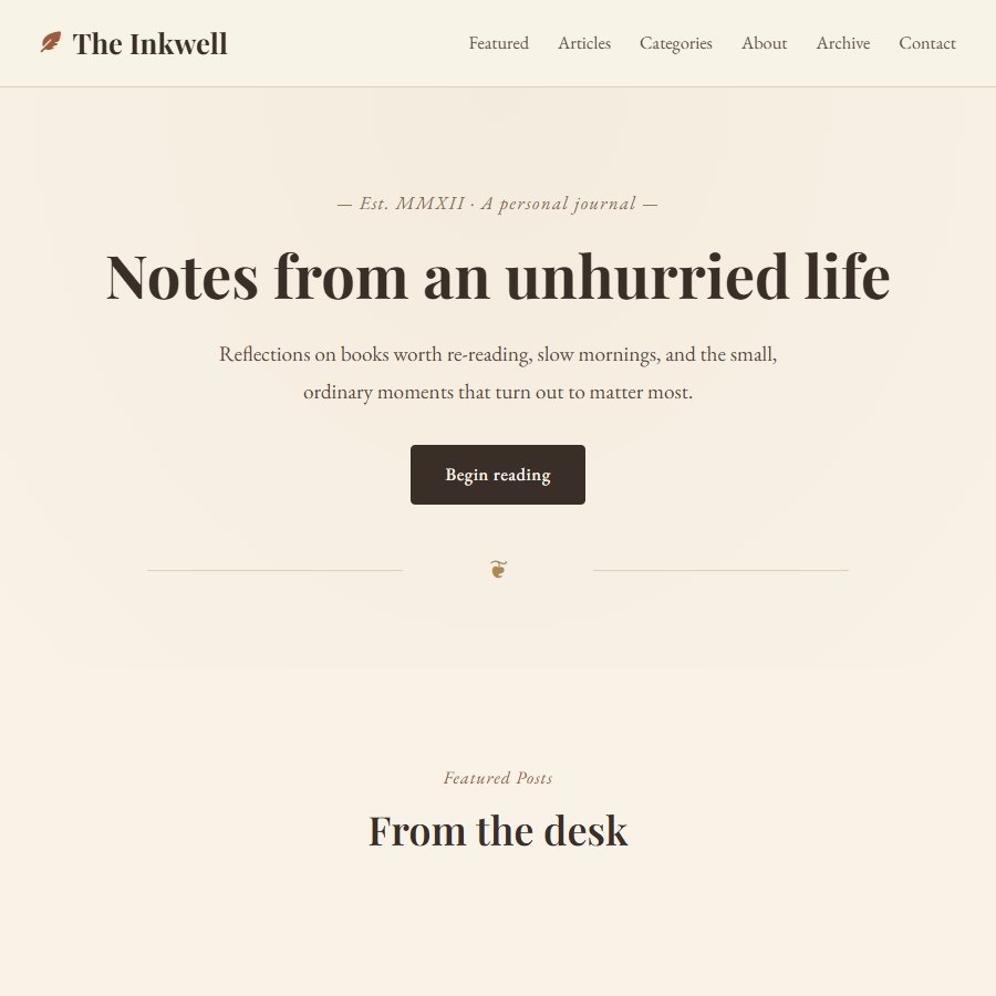 Old Blog free website template screenshot