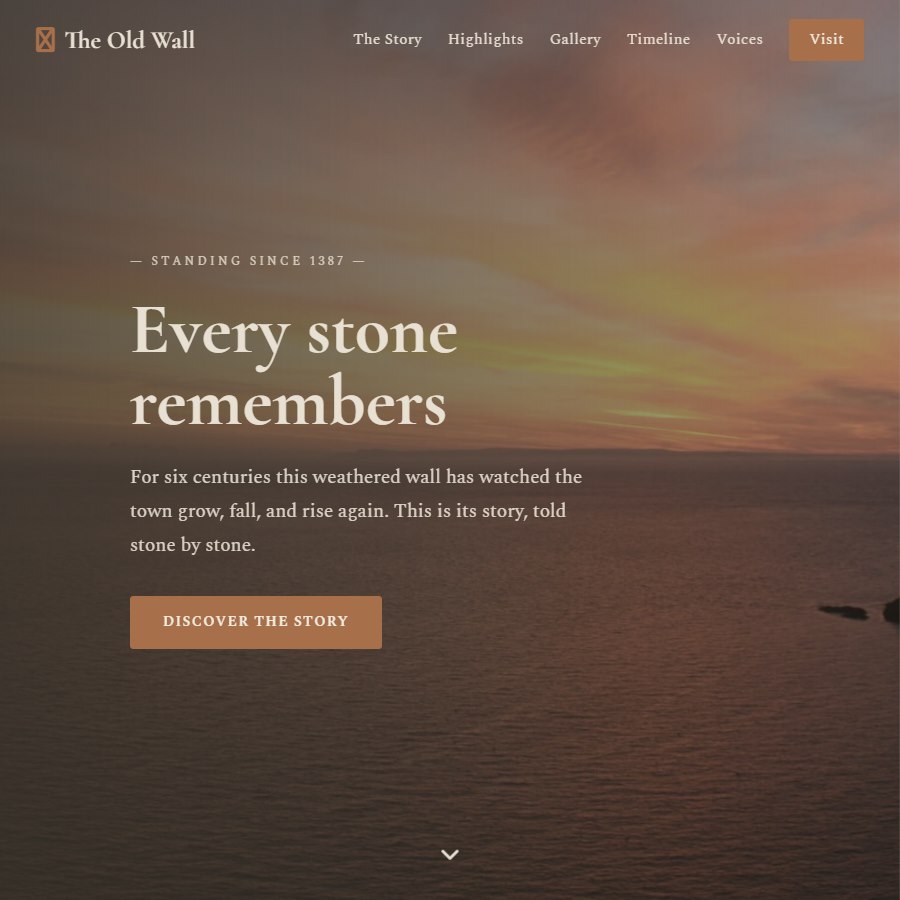 Old Wall free website template screenshot