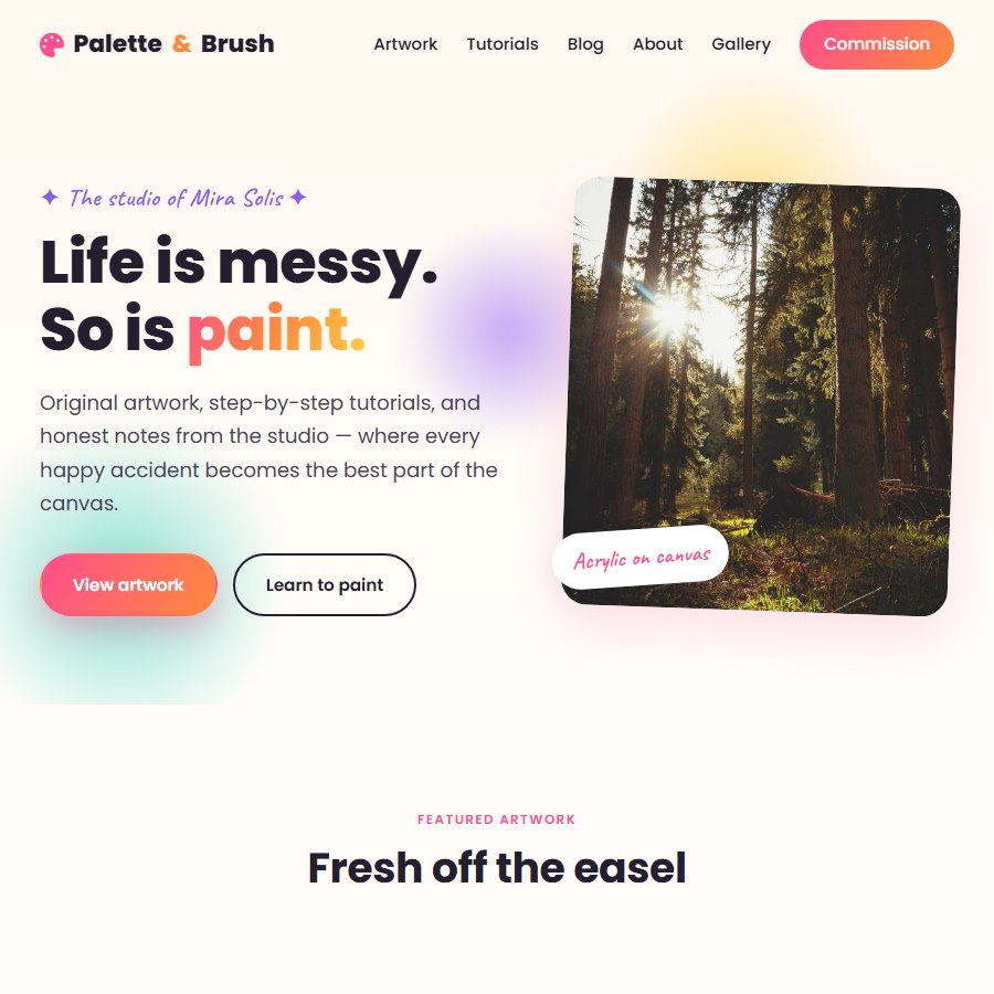 Paint Blog free website template screenshot
