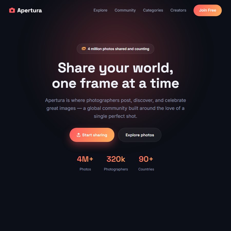 Photo free website template screenshot