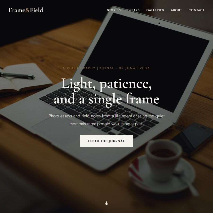 Photoblog free website template screenshot