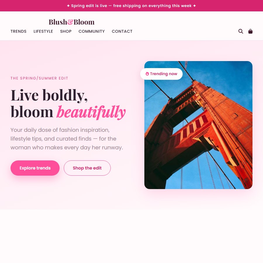 Pinky free website template screenshot