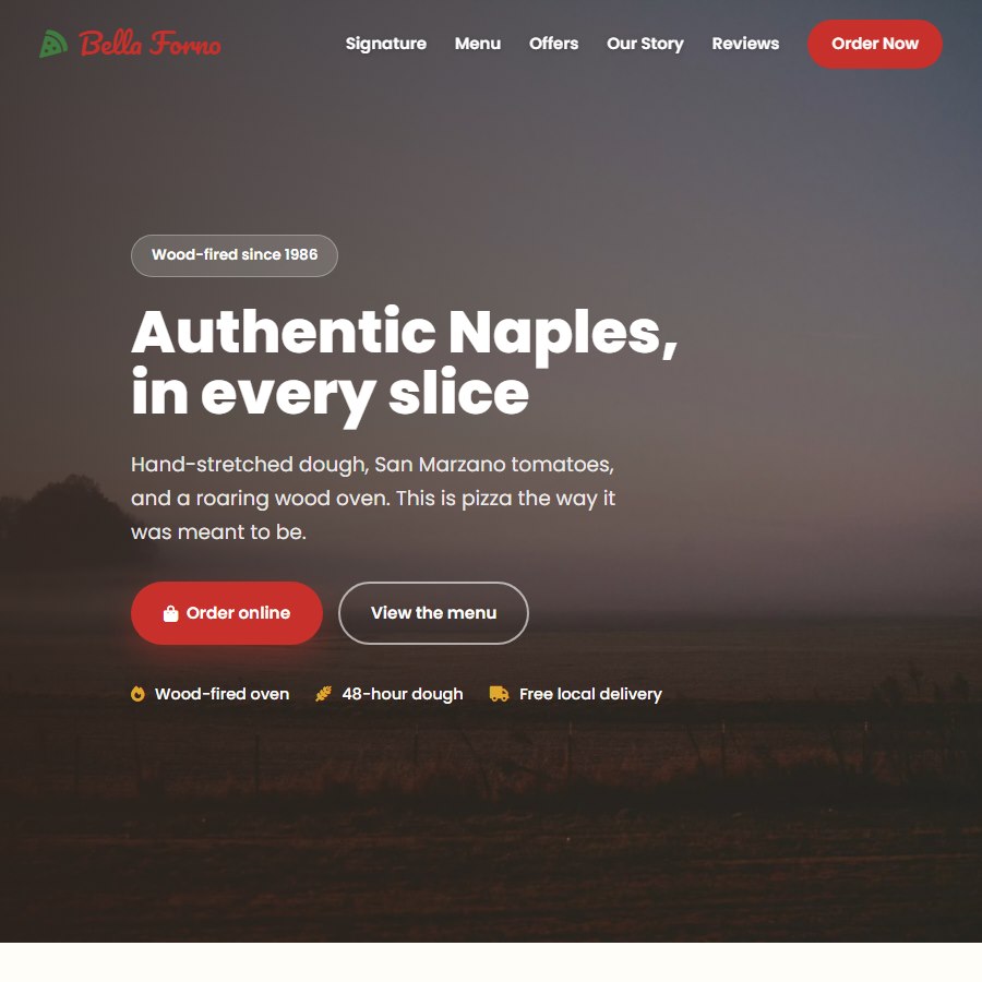 Pizza free website template screenshot