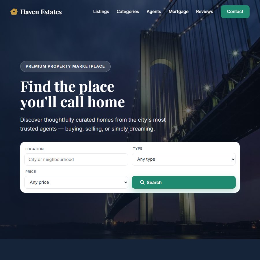 Real Estate free website template screenshot