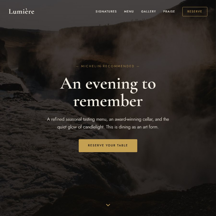 Restaurant1 free website template screenshot