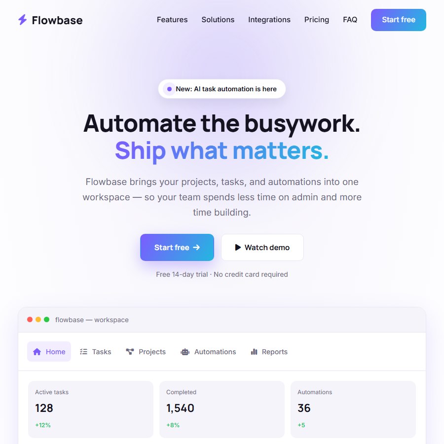 Simple free website template screenshot