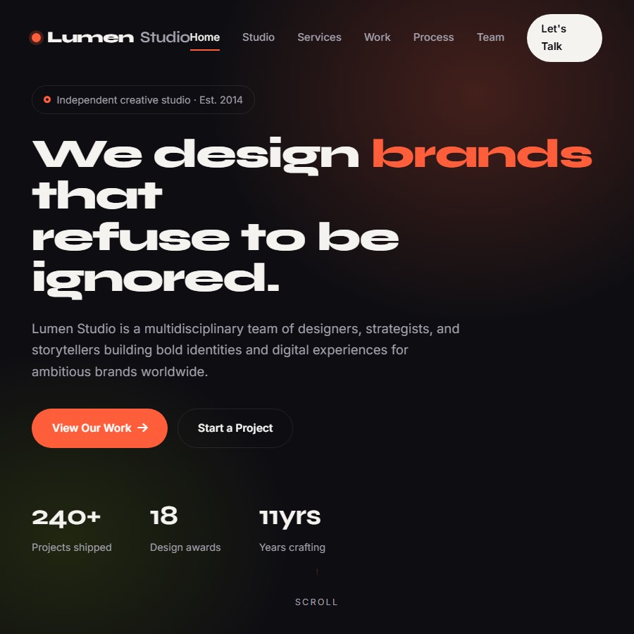 Studio free website template screenshot