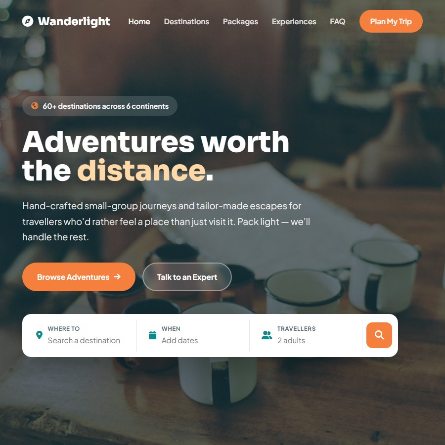 Travel free website template screenshot