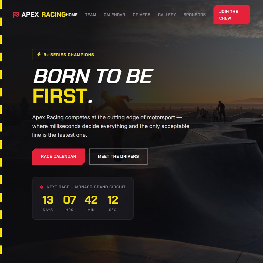 Automobile Race free website template screenshot