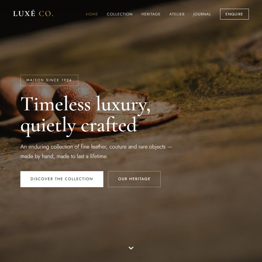 Luxury Co free website template screenshot